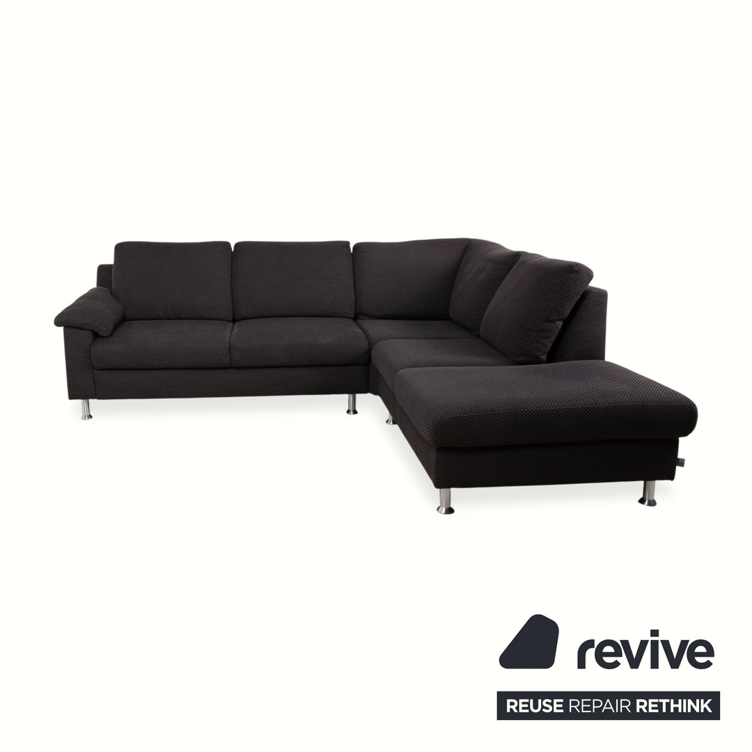 Ewald Schillig Vario Stoff Ecksofa Grau Braun Recamiere Links