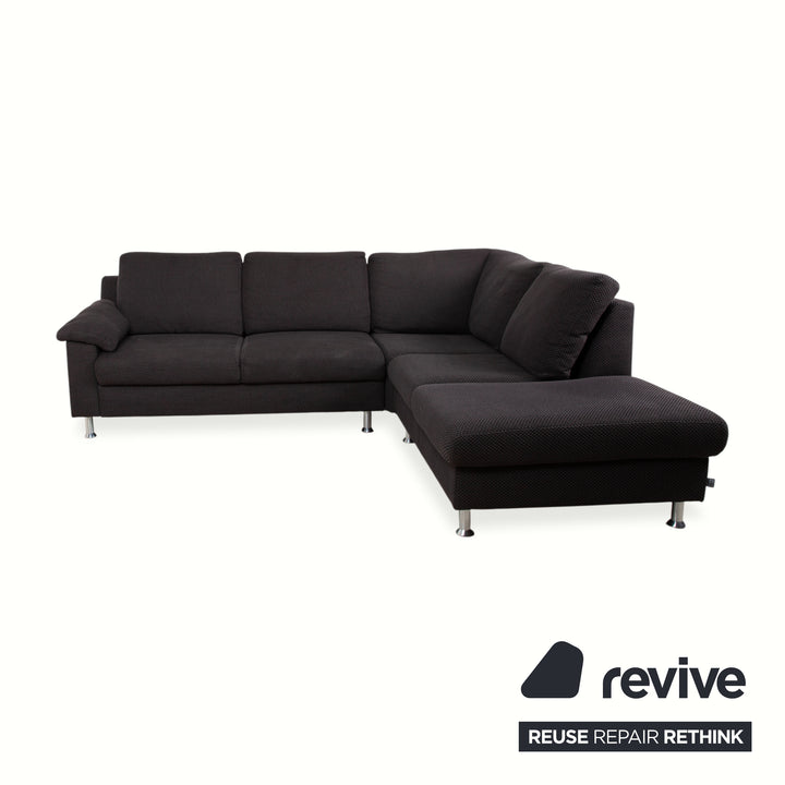 Ewald Schillig Vario Stoff Ecksofa Grau Braun Recamiere Links