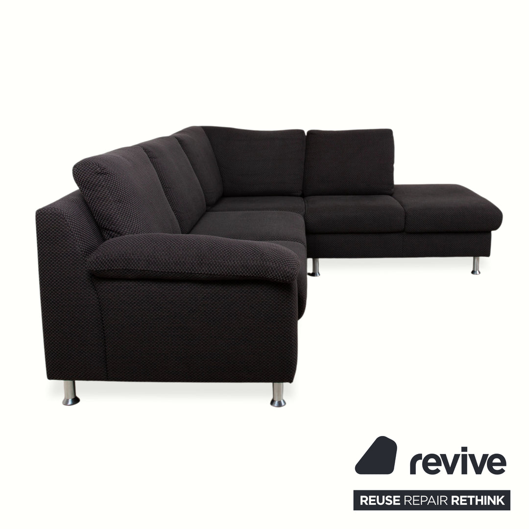 Ewald Schillig Vario Stoff Ecksofa Grau Braun Recamiere Links
