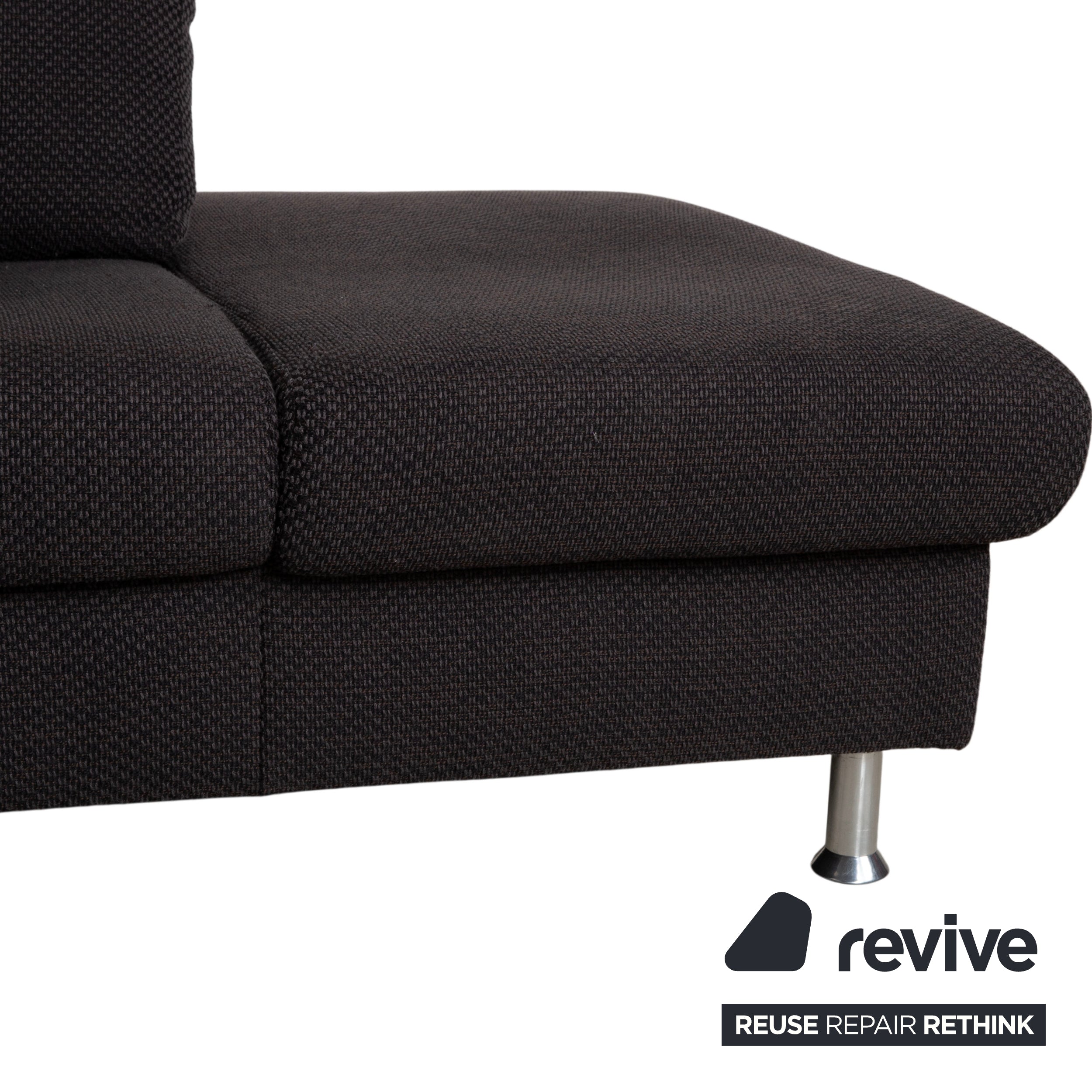 Ewald Schillig Vario Stoff Ecksofa Grau Braun Recamiere Links