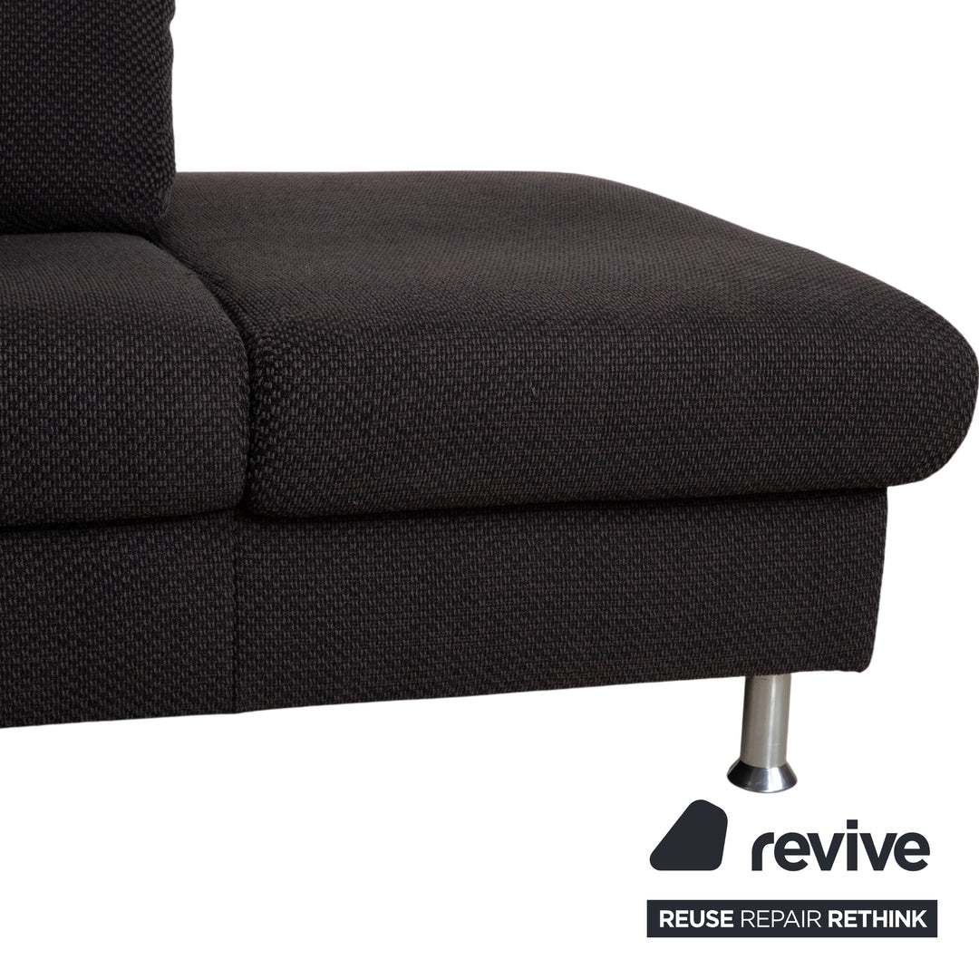 Ewald Schillig Vario Stoff Ecksofa Grau Braun Recamiere Links