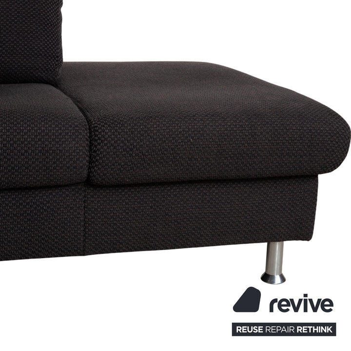 Ewald Schillig Vario Stoff Ecksofa Grau Braun Recamiere Links