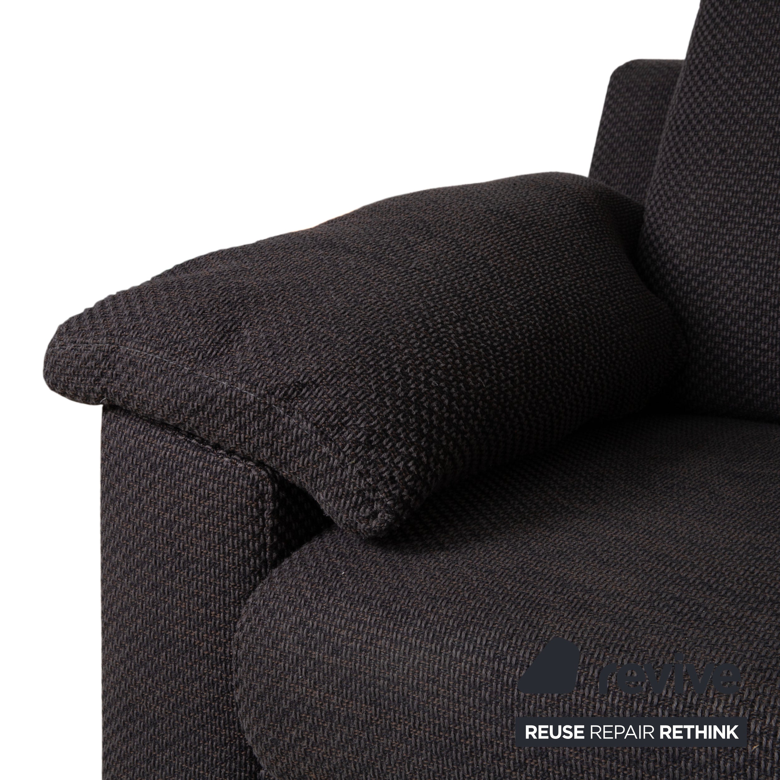 Canapé d'angle Ewald Schillig Vario en tissu gris-brun avec méridienne à gauche