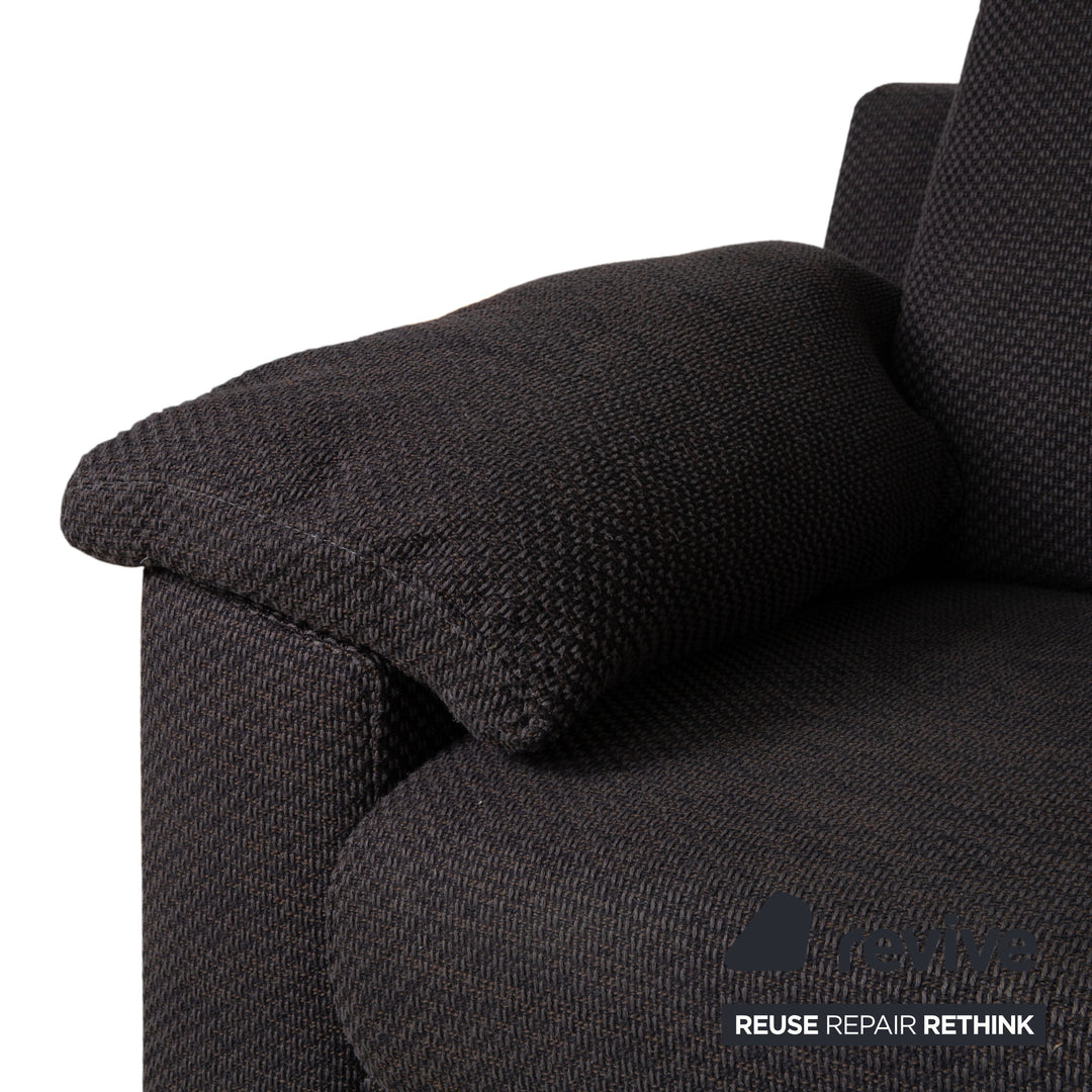 Canapé d'angle Ewald Schillig Vario en tissu gris-brun avec méridienne à gauche
