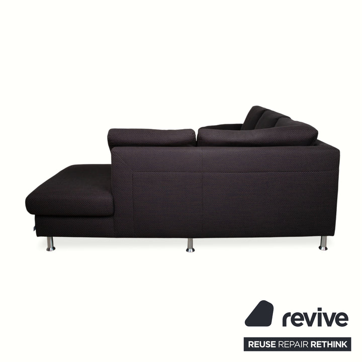 Ewald Schillig Vario Stoff Ecksofa Grau Braun Recamiere Links