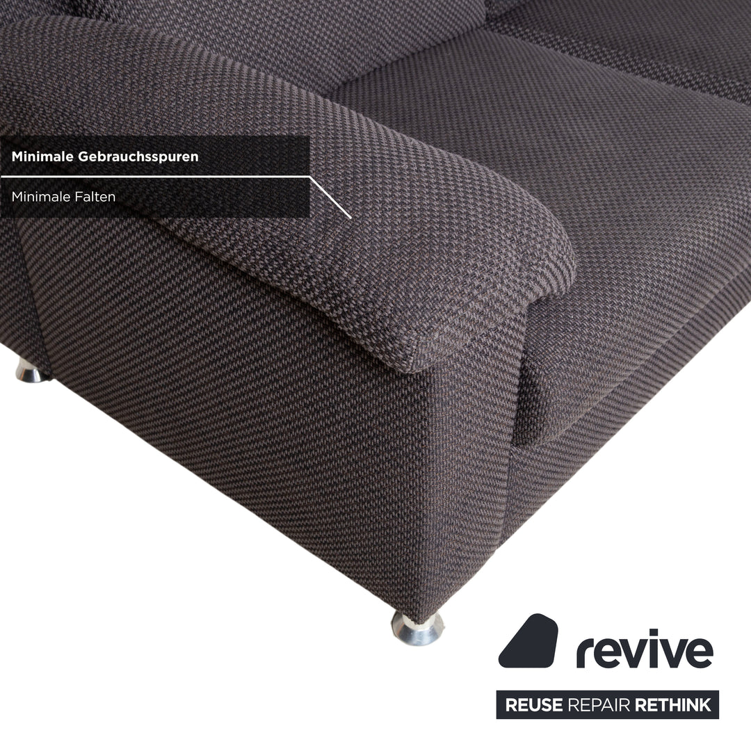 Ewald Schillig Vario Stoff Ecksofa Grau Braun Recamiere Links