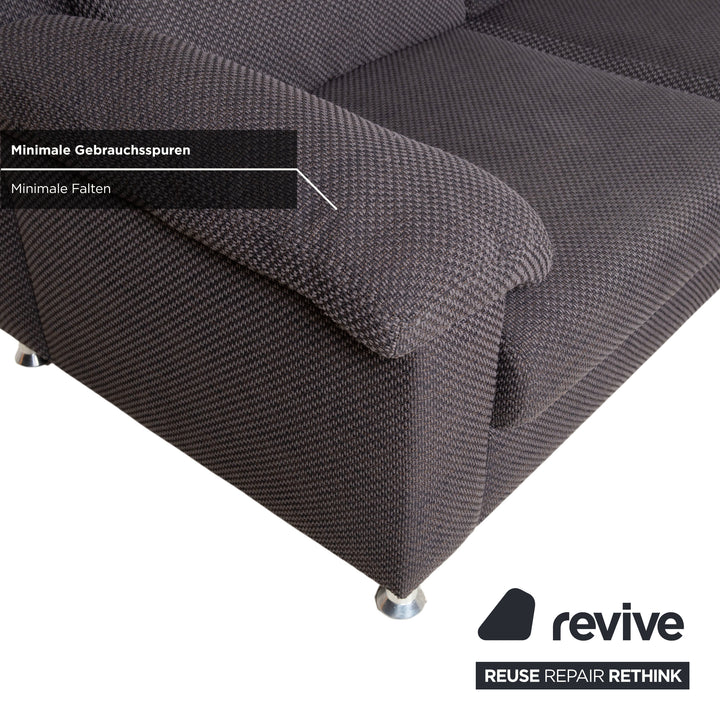 Ewald Schillig Vario Stoff Ecksofa Grau Braun Recamiere Links