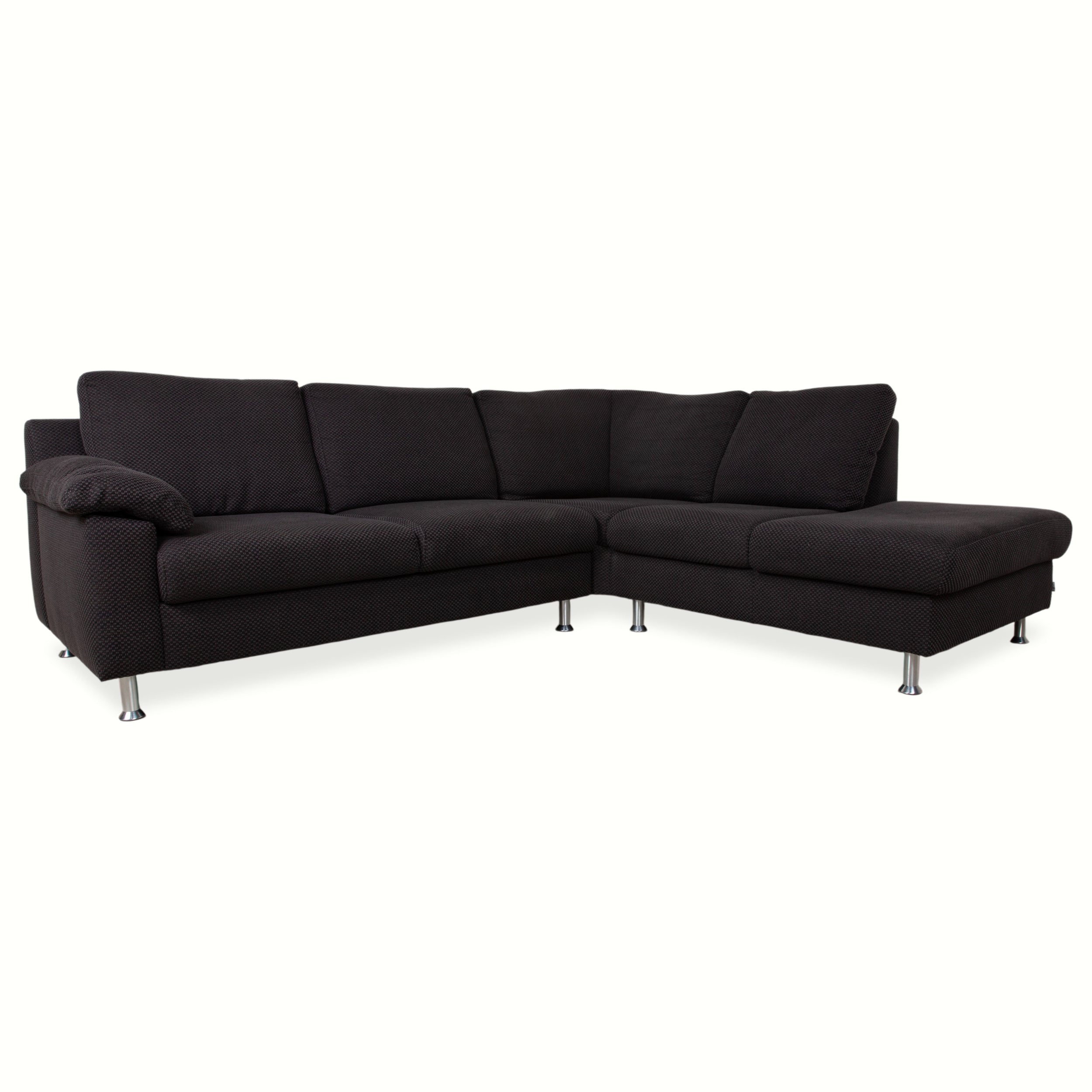Ewald Schillig Vario Stoff Ecksofa Grau Braun Recamiere Links