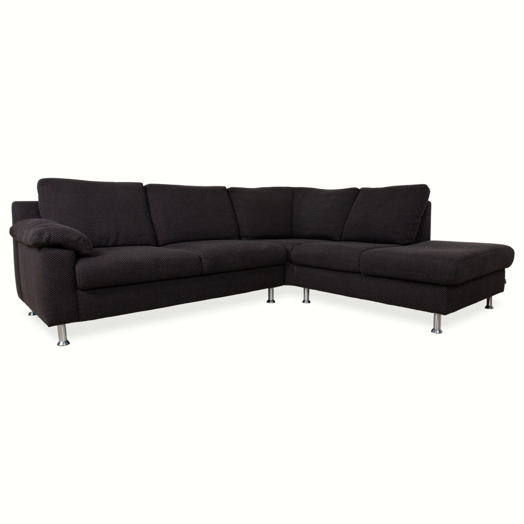 Ewald Schillig Vario Stoff Ecksofa Grau Braun Recamiere Links