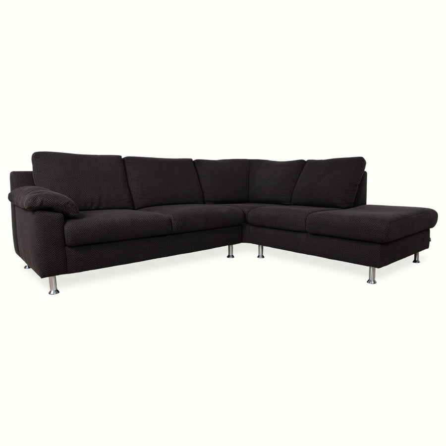 Ewald Schillig Vario Stoff Ecksofa Grau Braun Recamiere Links