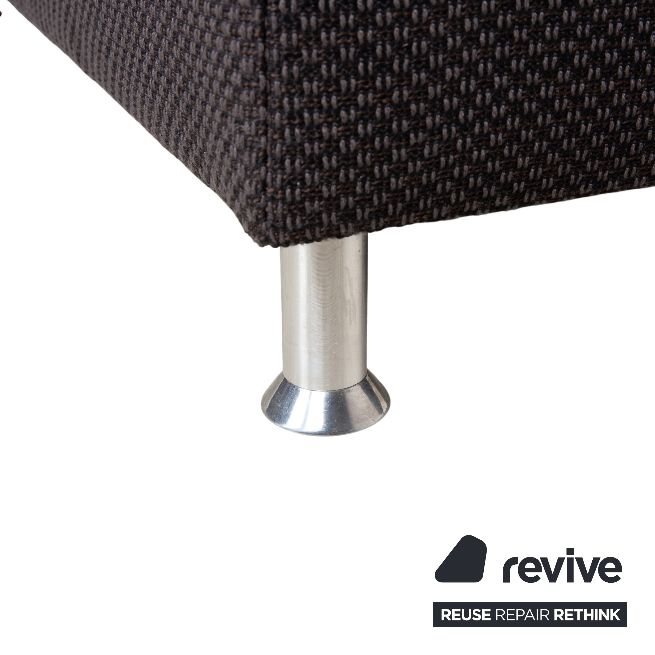 Canapé d'angle Ewald Schillig Vario en tissu gris-brun avec méridienne à gauche