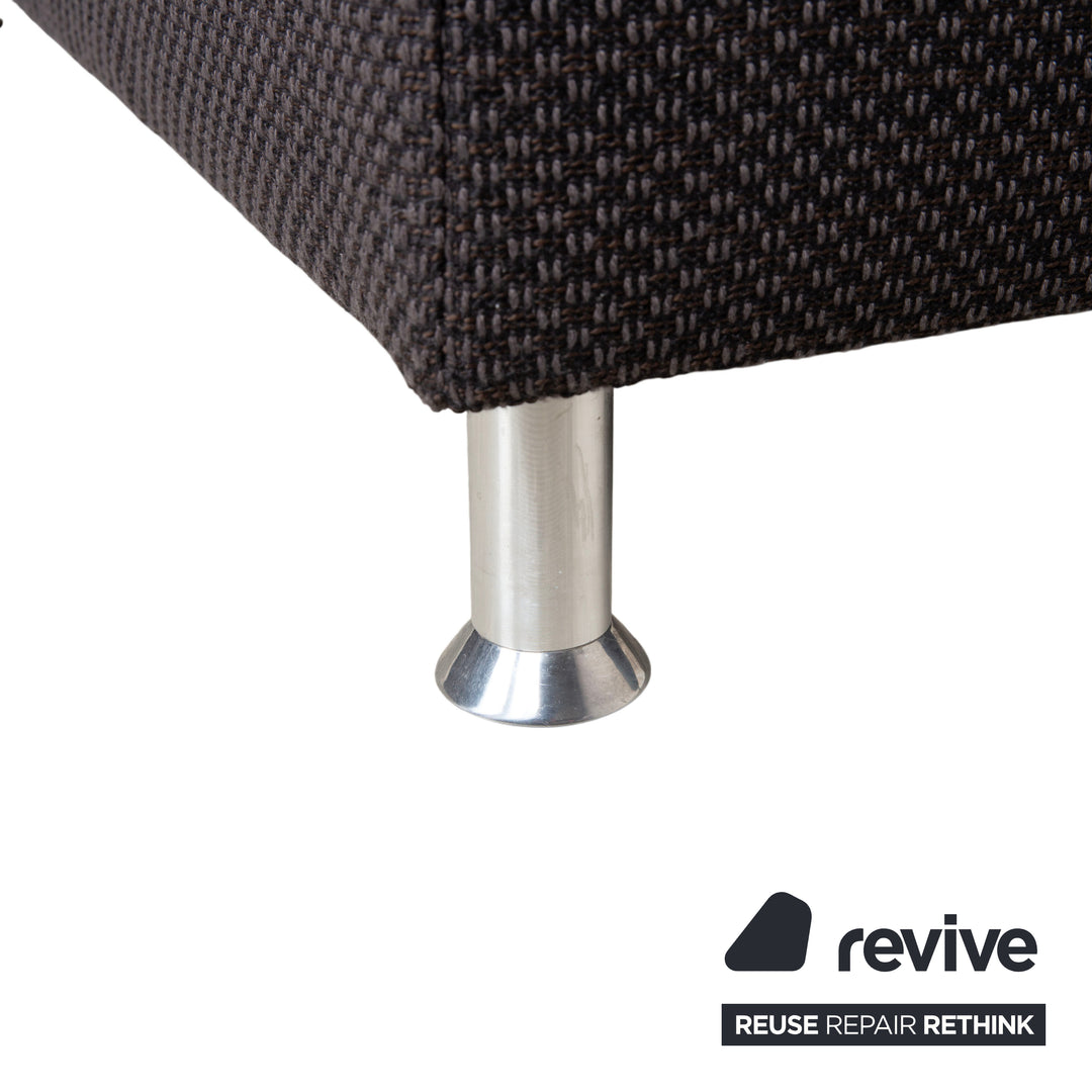 Canapé d'angle Ewald Schillig Vario en tissu gris-brun avec méridienne à gauche