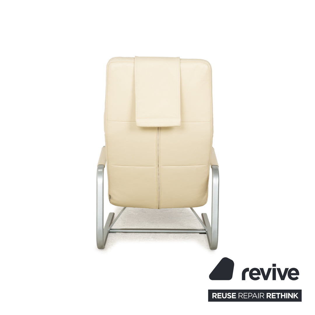 Ewald Schillig Vita Leather Lounger Cream Relax Function