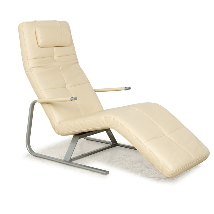 Ewald Schillig Vita Leather Lounger Cream Relax Function