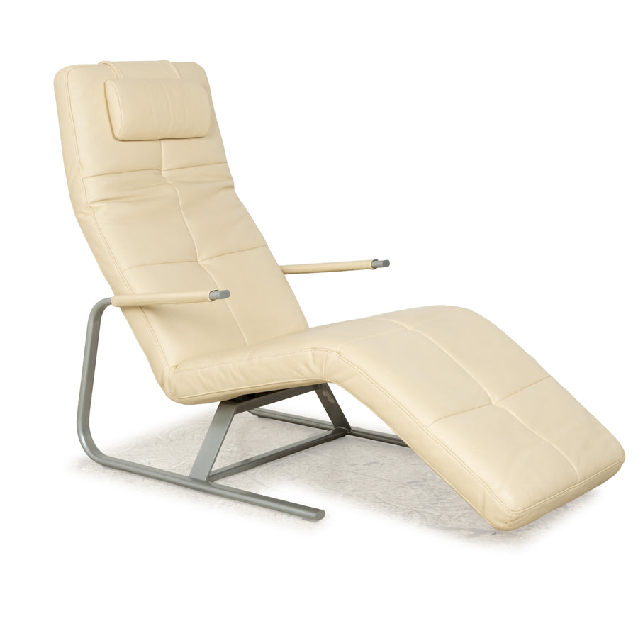 Ewald Schillig Vita Leather Lounger Cream Relax Function