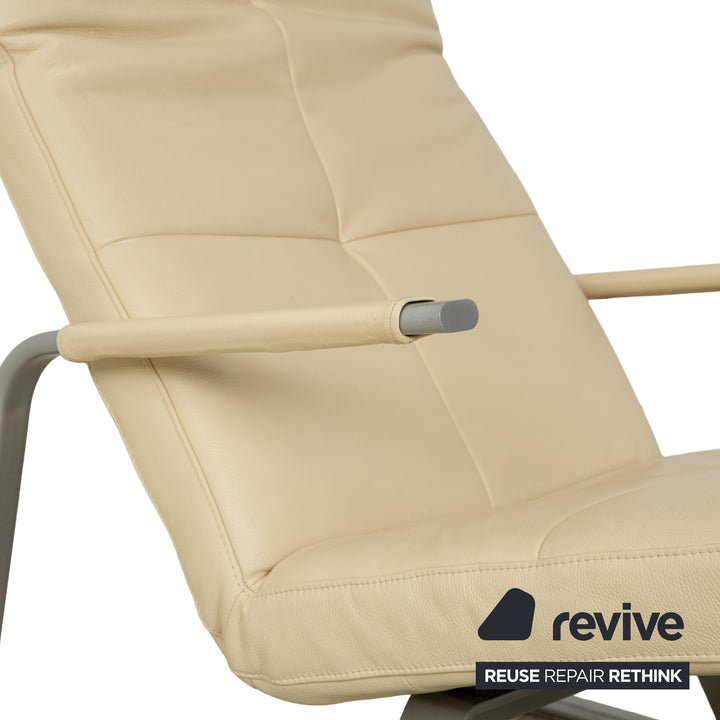 Ewald Schillig Vita Leather Lounger Cream Relax Function