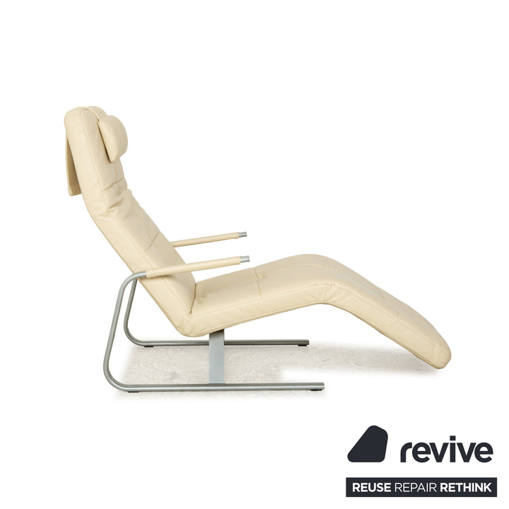 Ewald Schillig Vita Leather Lounger Cream Relax Function