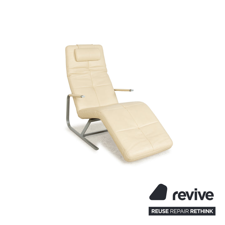 Ewald Schillig Vita Leather Lounger Cream Relax Function