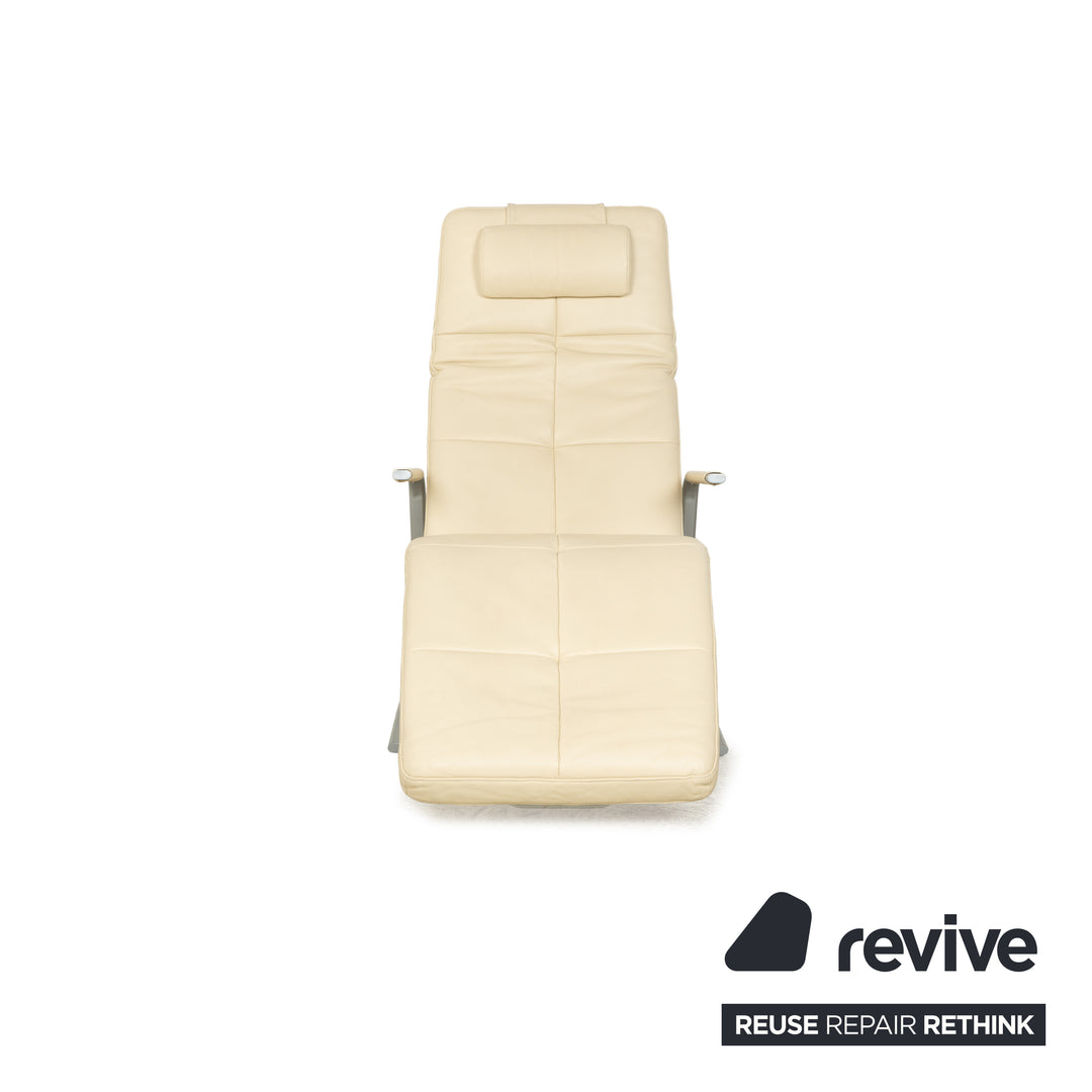 Ewald Schillig Vita Leather Lounger Cream Relax Function