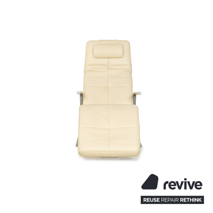 Ewald Schillig Vita Leather Lounger Cream Relax Function