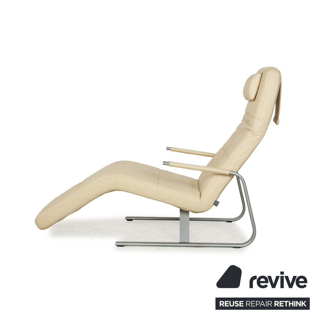 Ewald Schillig Vita Leather Lounger Cream Relax Function