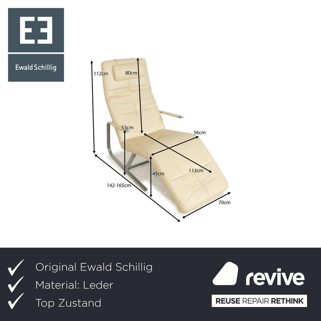 Ewald Schillig Vita Leather Lounger Cream Relax Function