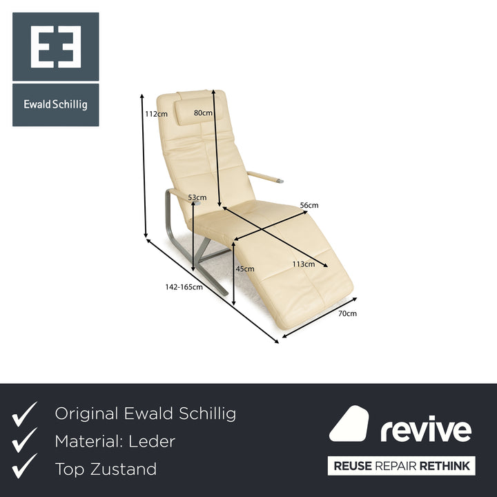 Ewald Schillig Vita Leather Lounger Cream Relax Function