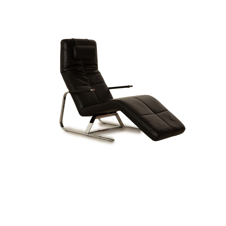 Ewald Schillig Vita Leather Lounger Black Manual Function Relaxation Lounger