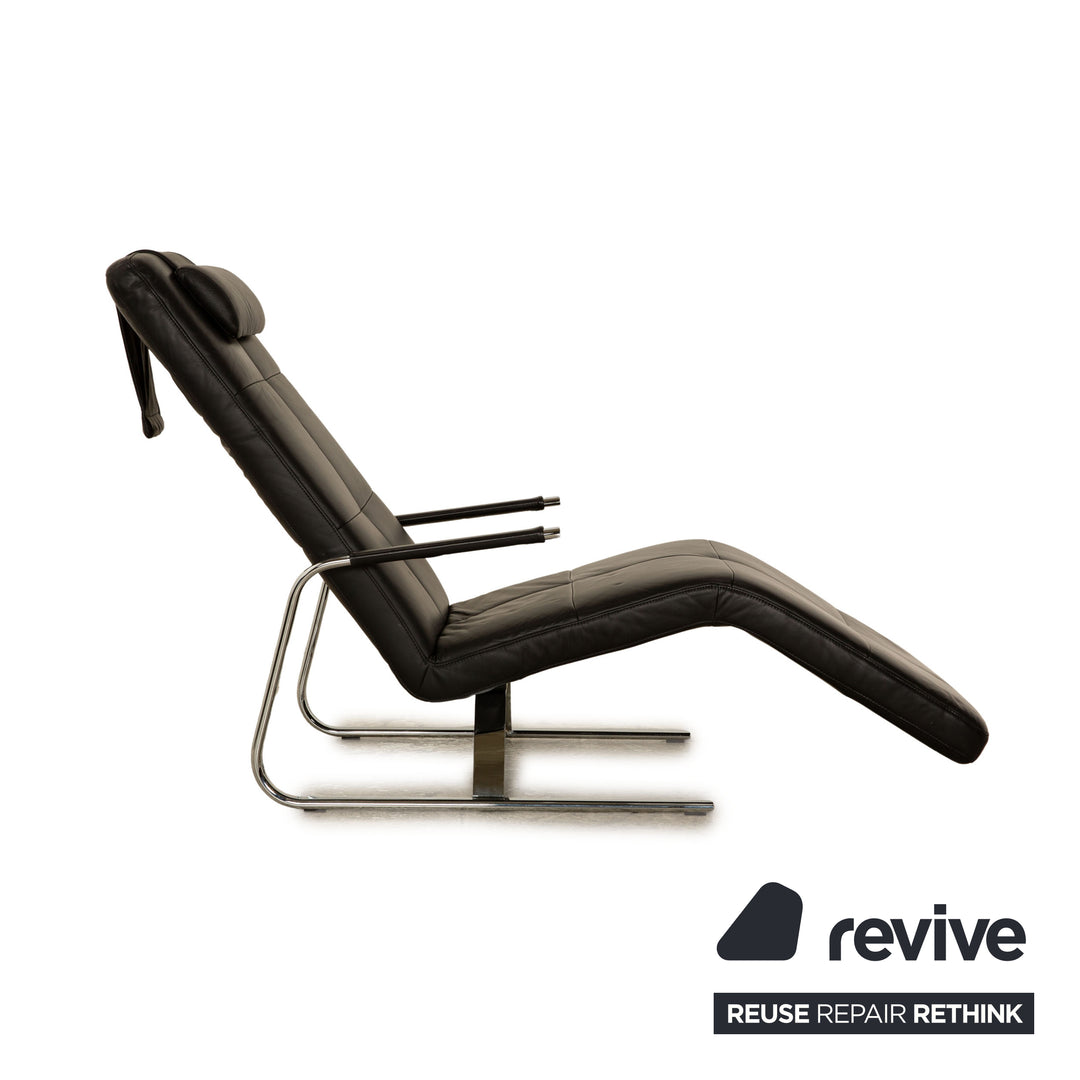 Ewald Schillig Vita Leder Liege Schwarz manuelle Funktion Relaxliege