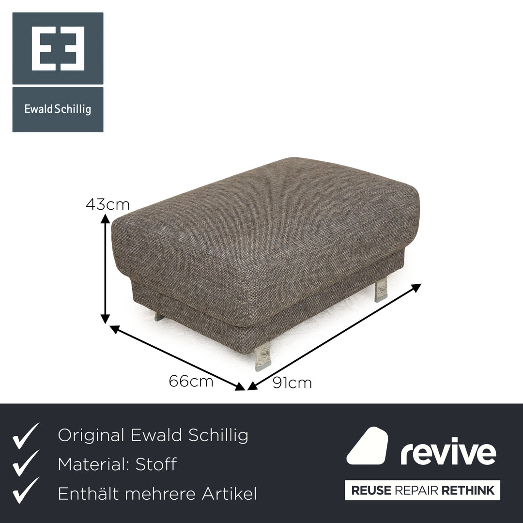 Ewald Schllig Brand Face Fabric Sofa Set Grey Corner Sofa Recamiere Left Electric Function Couch