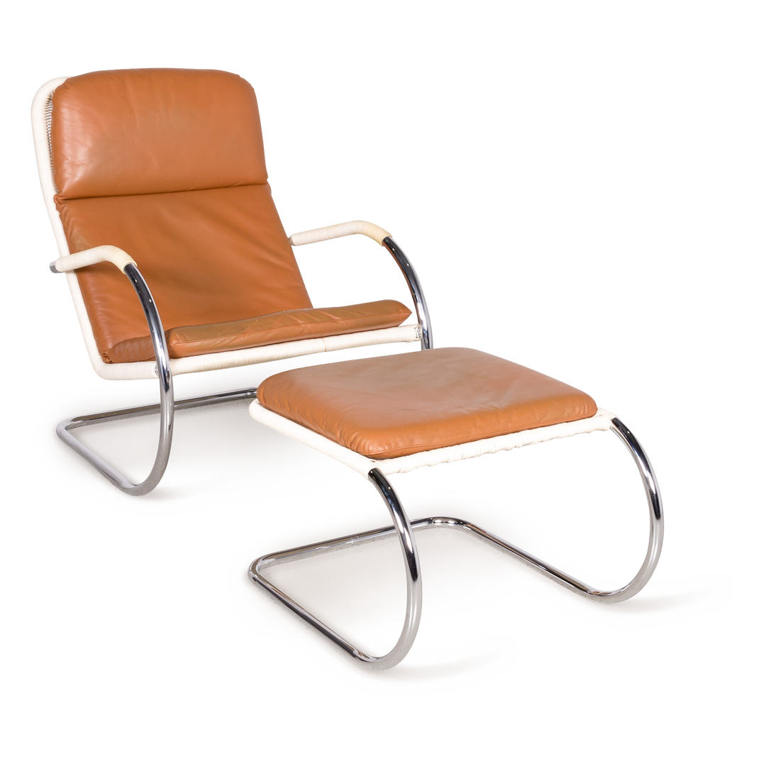 Tecta D35 C35 Designer Leather Cantilever Armchair Stool Brown Genuine Leather Chair #8019