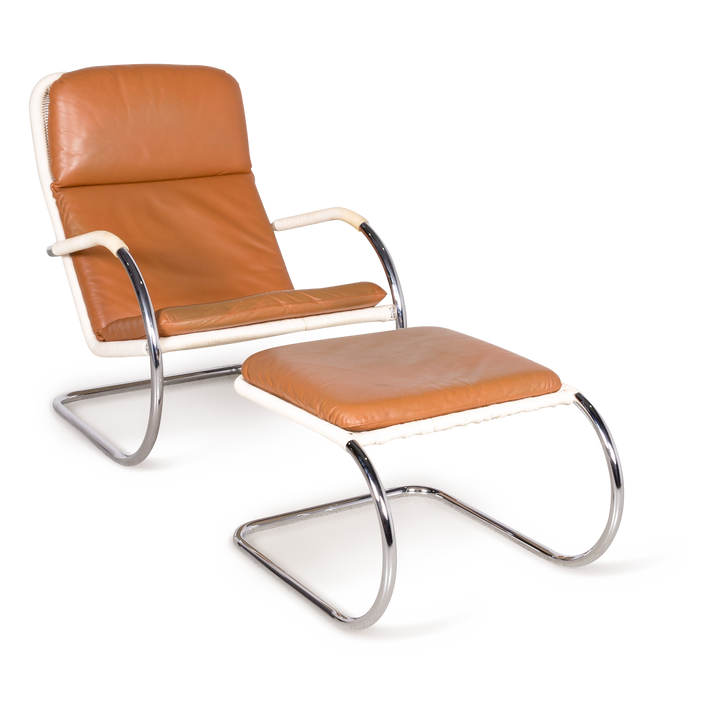 Tecta D35 C35 Designer Leather Cantilever Armchair Stool Brown Genuine Leather Chair #8019
