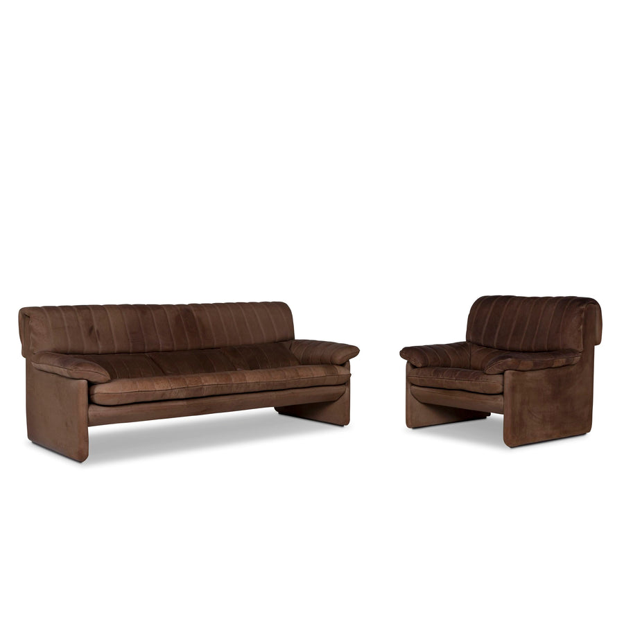 de Sede ds 86 Designer Leder Sofa Garnitur Braun Dreisitzer Sessel #10449