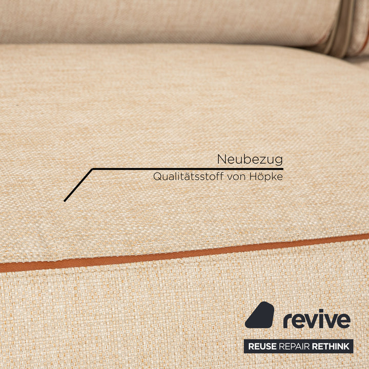 Fendi Soho Element Fabric Leather Corner Sofa Beige Brown Module Recamiere Right Sofa Couch New Cover by Toan Nguyen