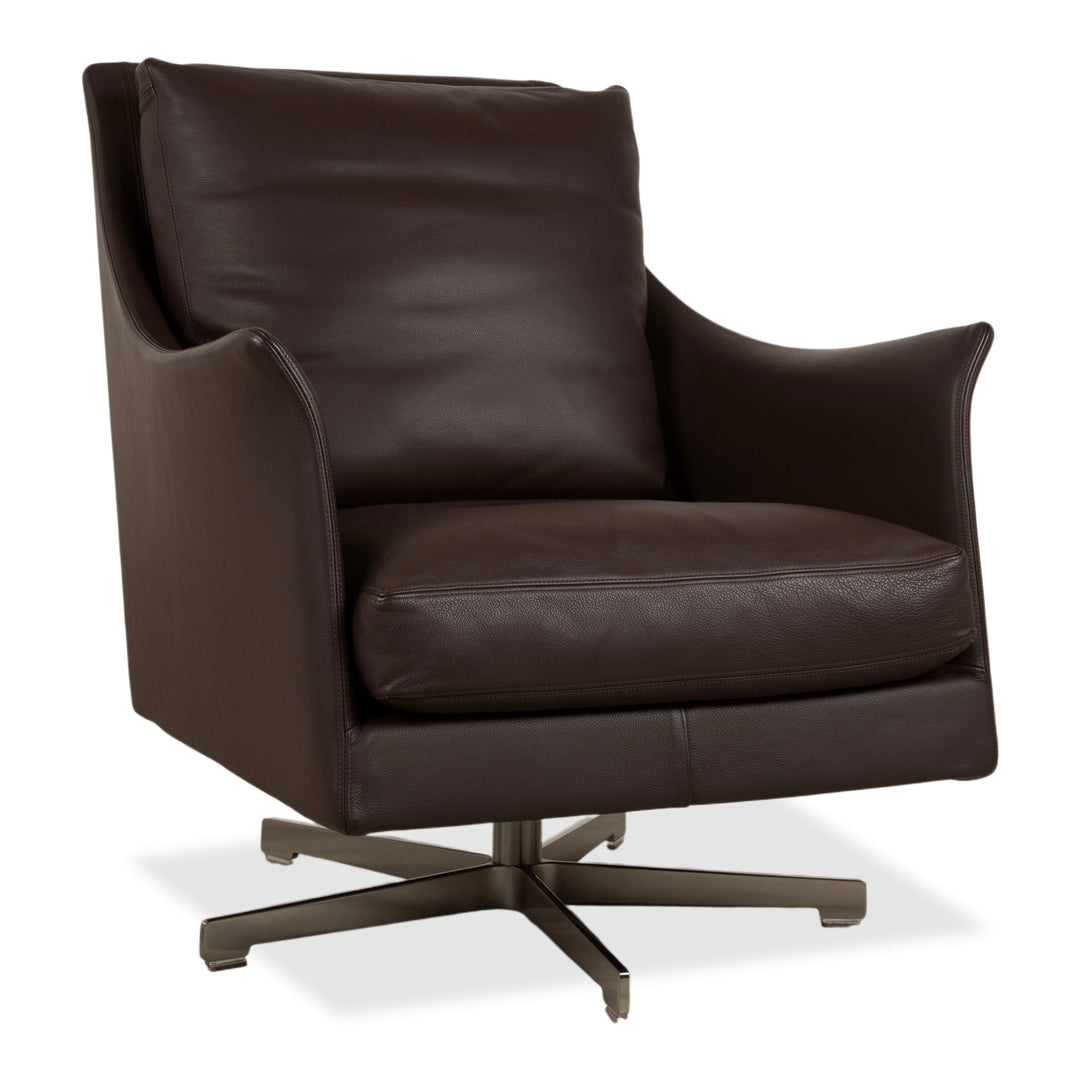 Flexform Boss Leder Sessel Braun Drehsessel Drehbar manuelle Funktion