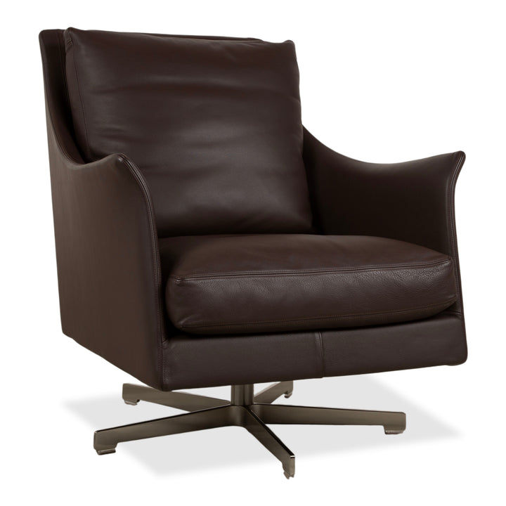 Flexform Boss Leder Sessel Braun Drehsessel Drehbar manuelle Funktion