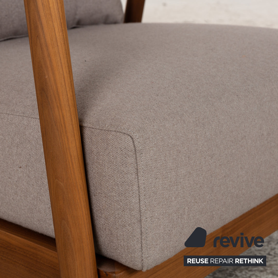 Flexform Alison Fabric Armchair Grey Wood