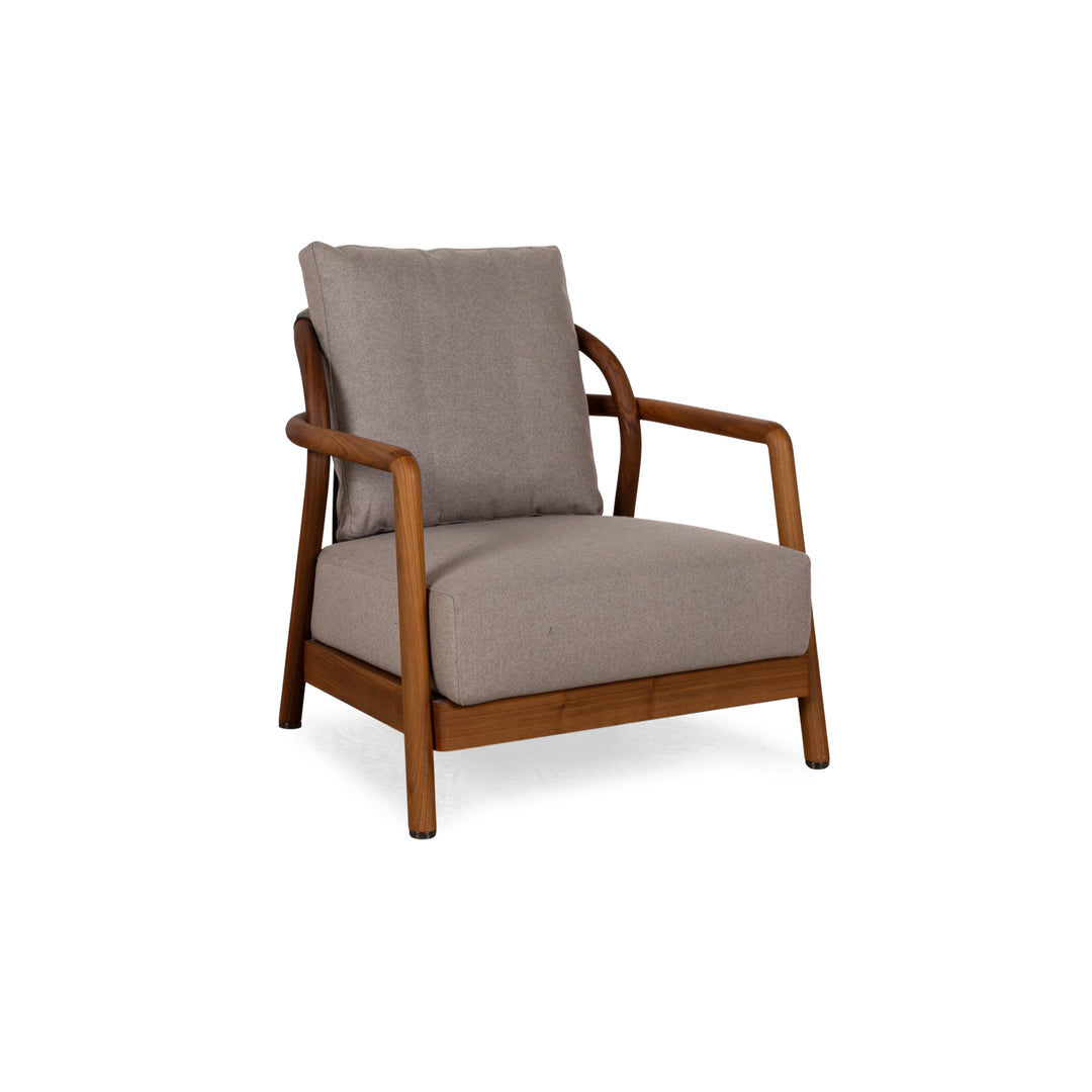 Fauteuil Flexform Alison en tissu gris bois