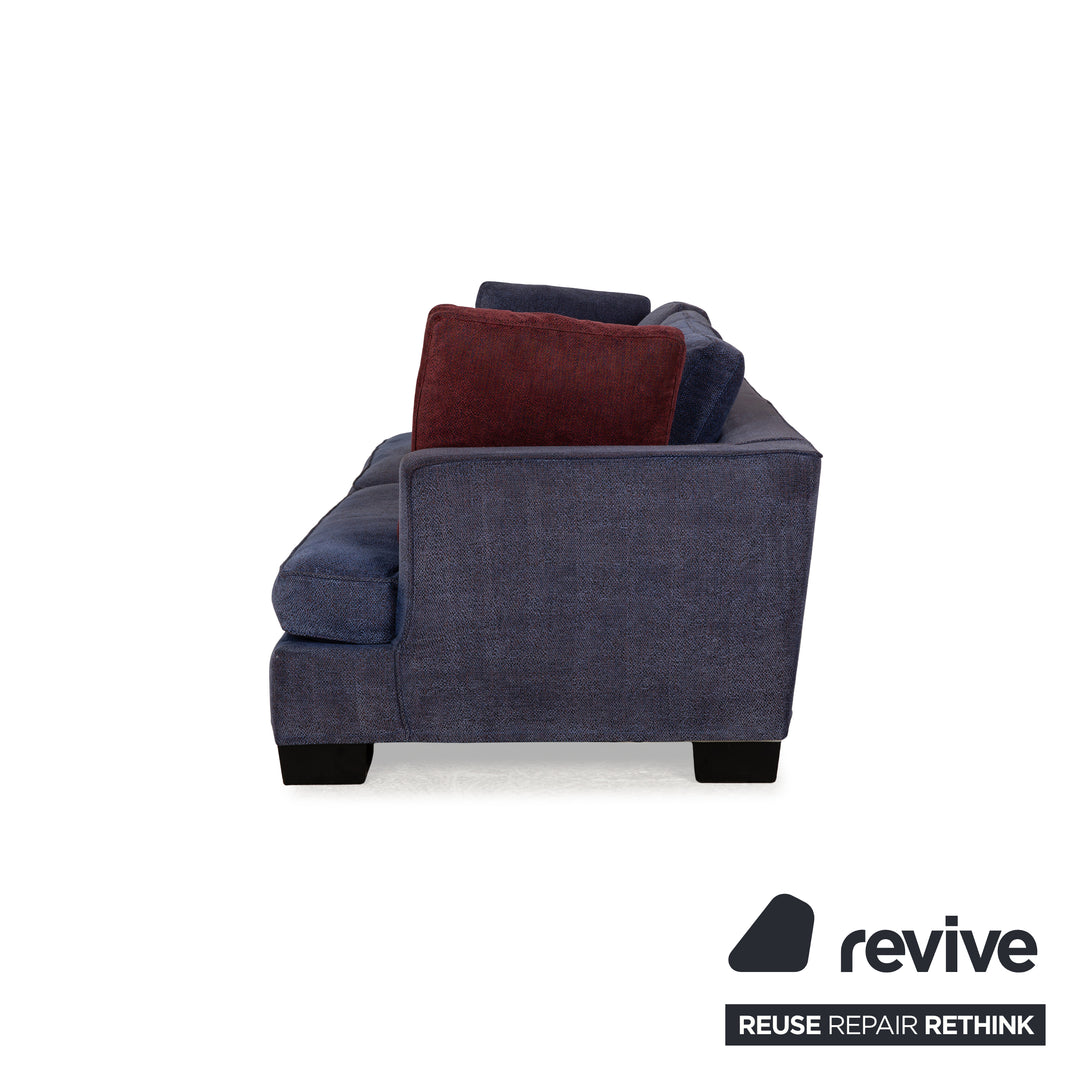 Flexform Eros 2100 Stoff Dreisitzer Dunkelblau Blau Sofa Couch