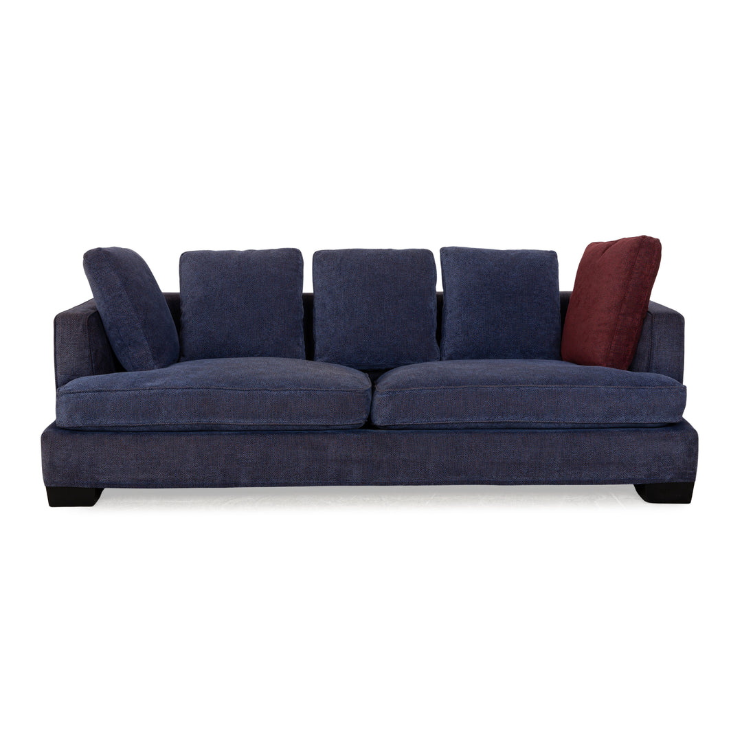 Flexform Eros 2100 Fabric Three-Seater Dark Blue Blue Sofa Couch