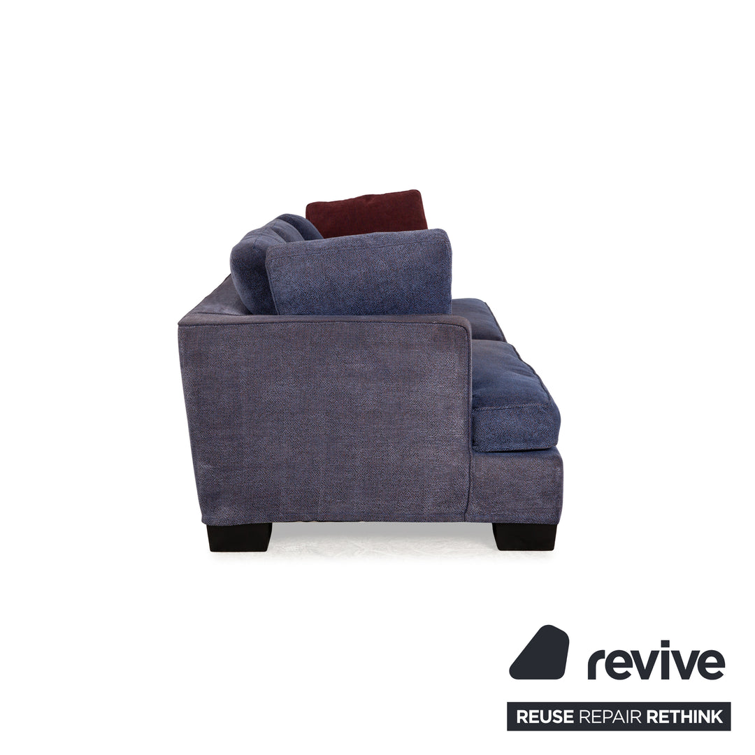 Flexform Eros 2100 Stoff Dreisitzer Dunkelblau Blau Sofa Couch