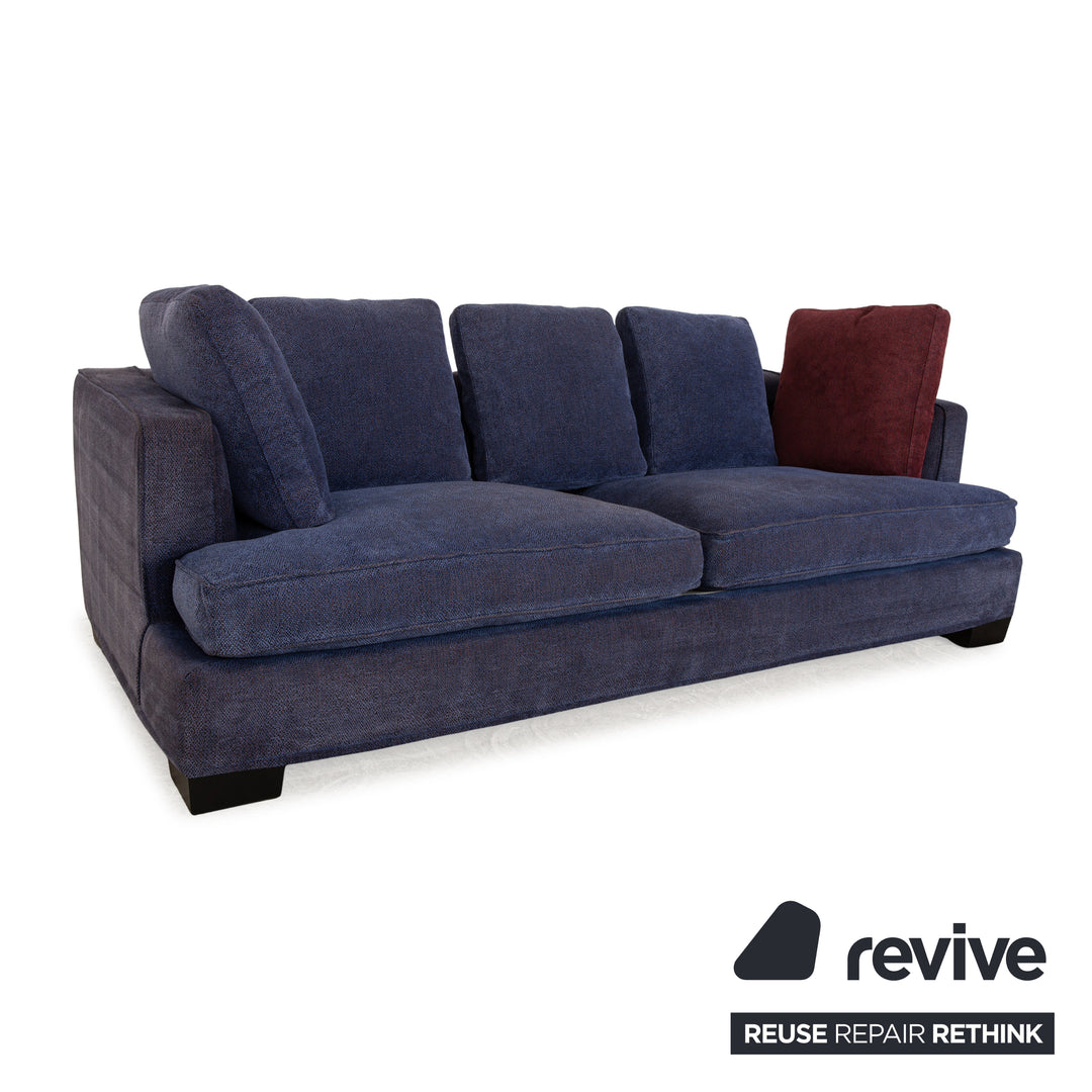 Flexform Eros 2100 Stoff Dreisitzer Dunkelblau Blau Sofa Couch