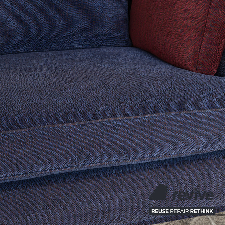 Flexform Eros 2100 Stoff Dreisitzer Dunkelblau Blau Sofa Couch