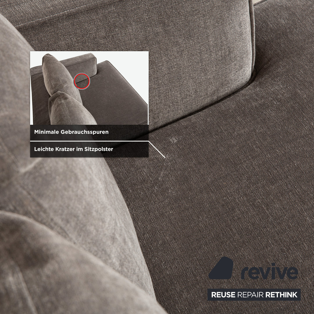 Flexform Eros 2100 Stoff Viersitzer Grau Sofa Couch
