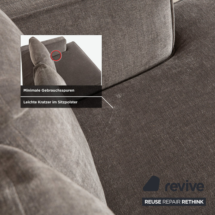 Flexform Eros 2100 Stoff Viersitzer Grau Sofa Couch