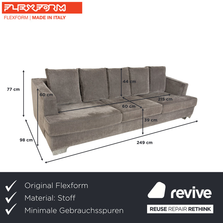 Flexform Eros 2100 Stoff Viersitzer Grau Sofa Couch