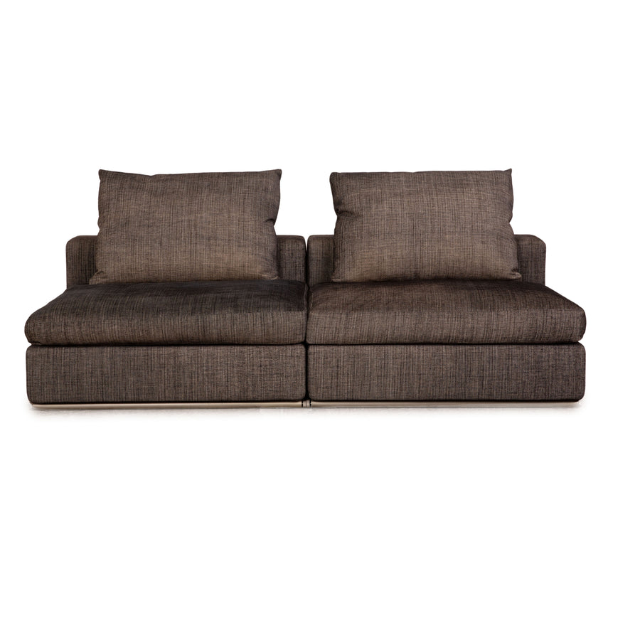 Flexform Groundpiece Stoff Zweisitzer Grau Sofa Couch