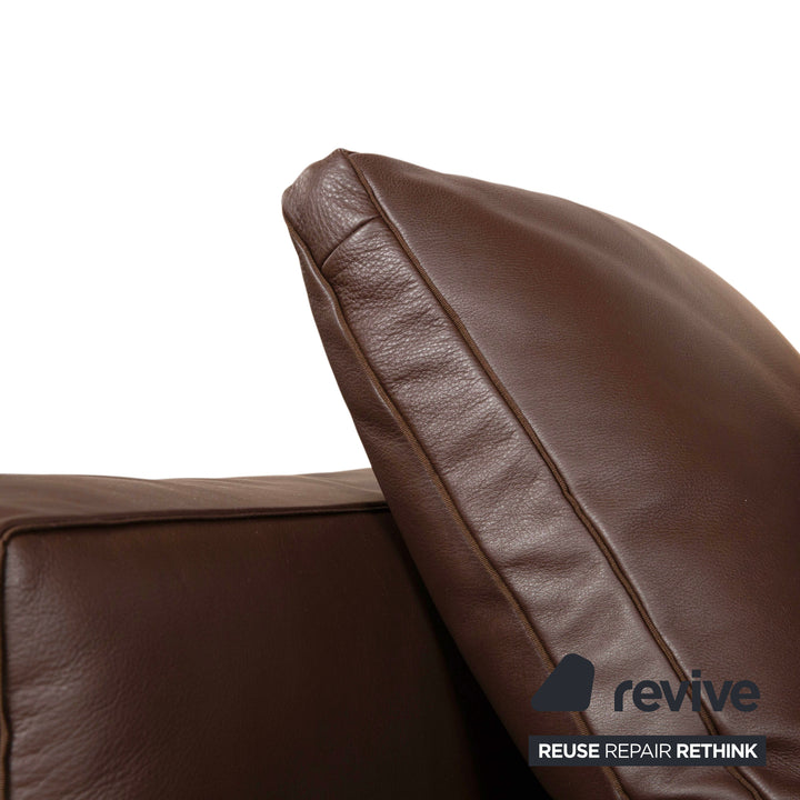 Flexform LIFESTEEL Leder Viersitzer Braun Mokka Sofa Couch