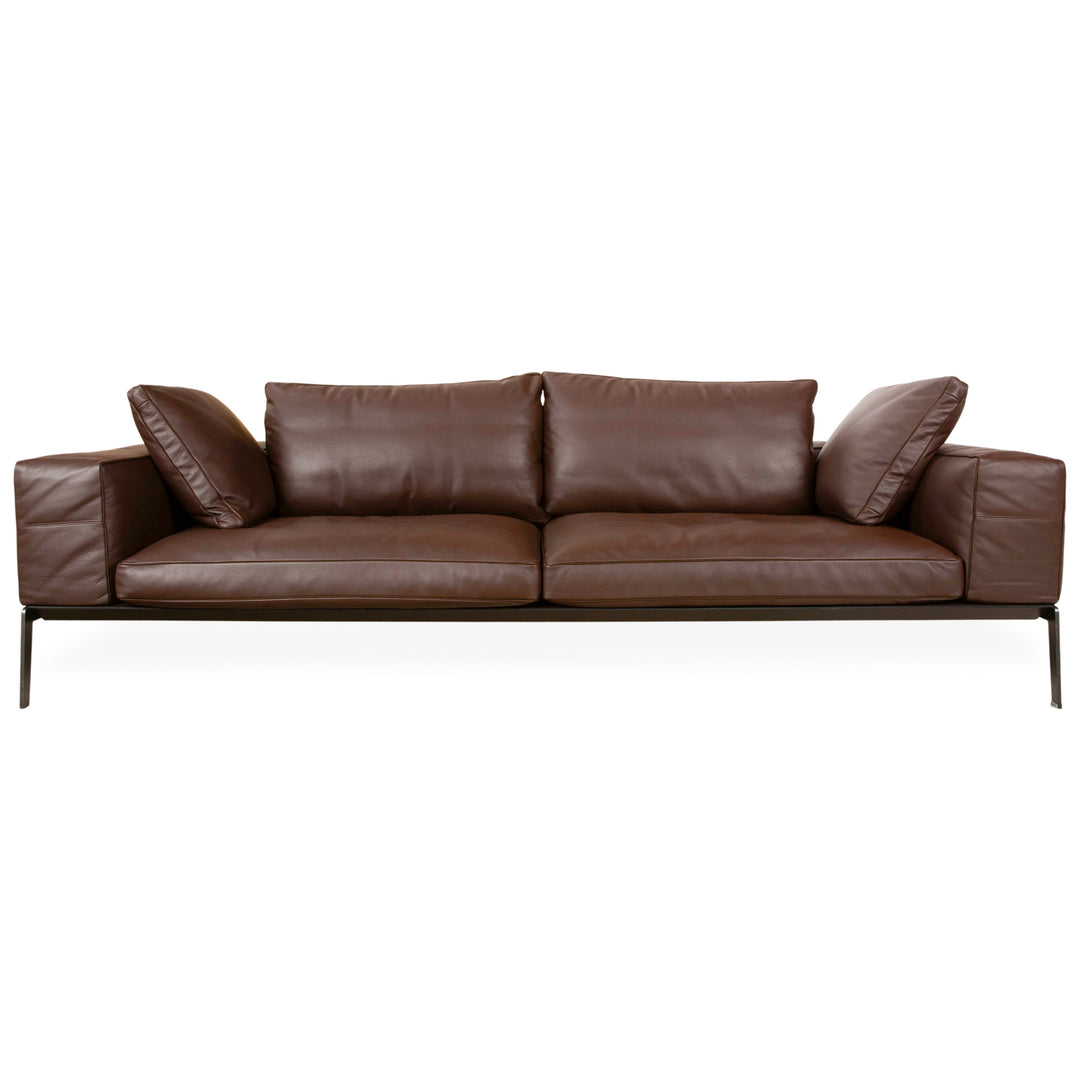 Flexform LIFESTEEL Leder Viersitzer Braun Mokka Sofa Couch