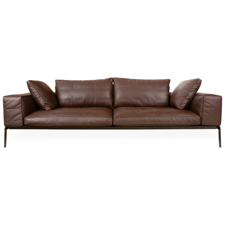 Flexform LIFESTEEL Leder Viersitzer Braun Mokka Sofa Couch